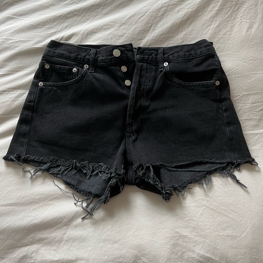 Agolde Parker Vintage Cutouff Shorts in Black